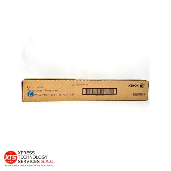 Toner Cyan Estándar Xerox (006R01464) para las impresoras modelos: Workcentre WC 7120; Workcentre WC 7125; Workcentre WC 7220; Workcentre WC 7225