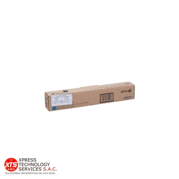 Toner Cyan Estándar Xerox (006R01520) para las impresoras modelos: Workcentre WC 7830; Workcentre WC 7835; Workcentre WC 7845; Workcentre WC 7855; Workcentre WC 7970