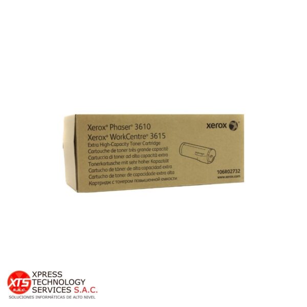 Toner negro Extra Alta capacidad Xerox (106R02732) para las impresoras modelos: Phaser 3610; Workcentre WC 3615