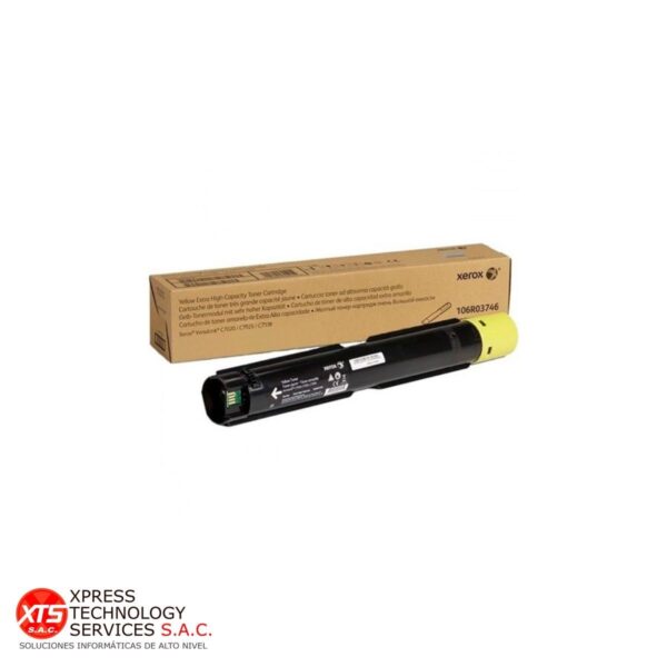 Toner Amarillo Extra Alta Capacidad Xerox (106R03746) para las impresoras modelos: Versalink C7020; Versalink C7025; Versalink C7030